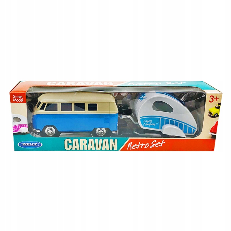 BUS Z PRZYCZEPKĄ PRZYCZEPĄ 21 CM CARAVAN AUTO SAMOCHÓD Volkswagen