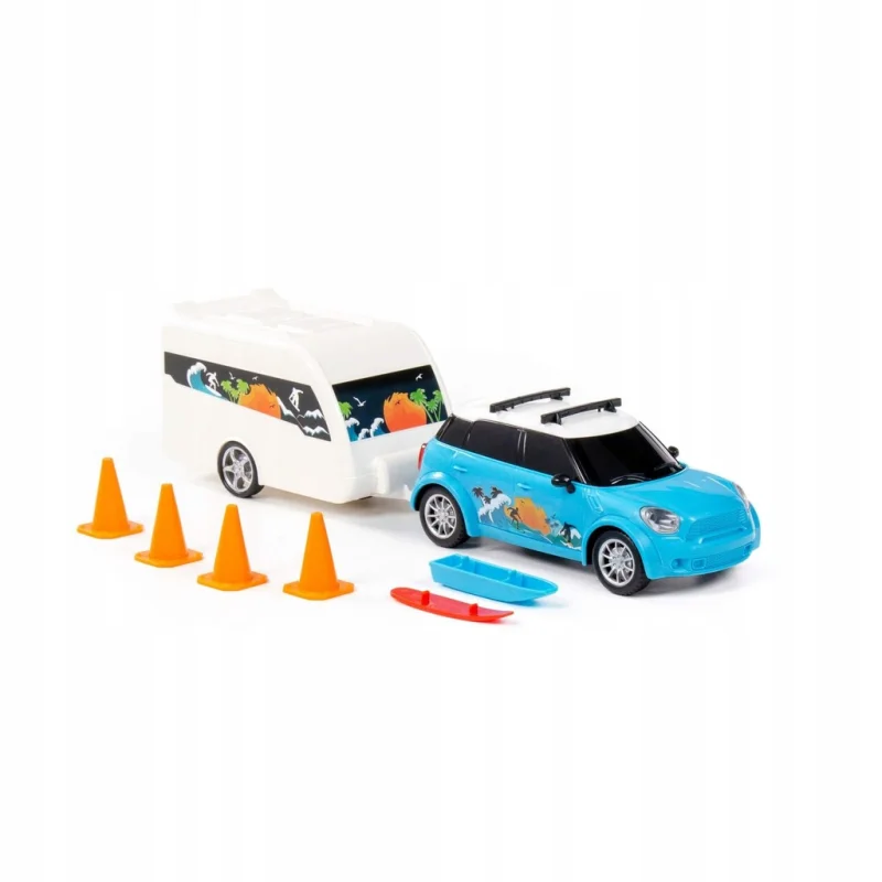 SAMOCHÓD CRUISE Z PRZYCZEPKĄ CAMPER POLESIE AUTO WYCIECZKA