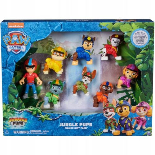 PSI PATROL JUNGLE PUPS DUŻY ZESTAW 8 FIGUREK RYDER + PIESKI