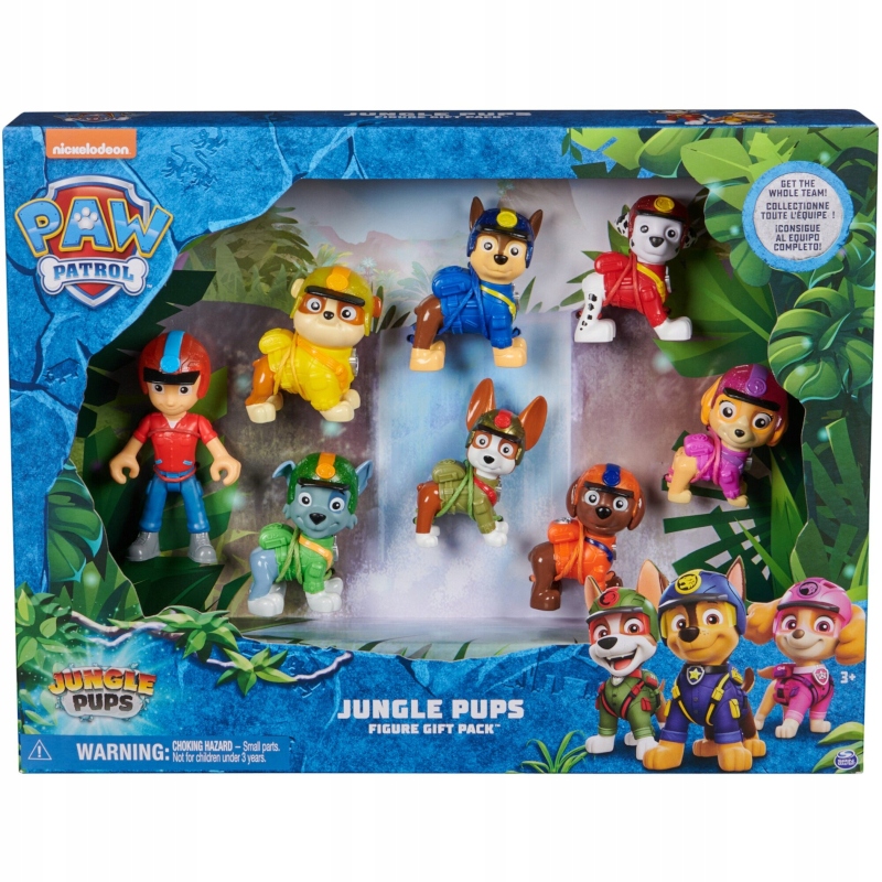 PSI PATROL JUNGLE PUPS DUŻY ZESTAW 8 FIGUREK RYDER + PIESKI