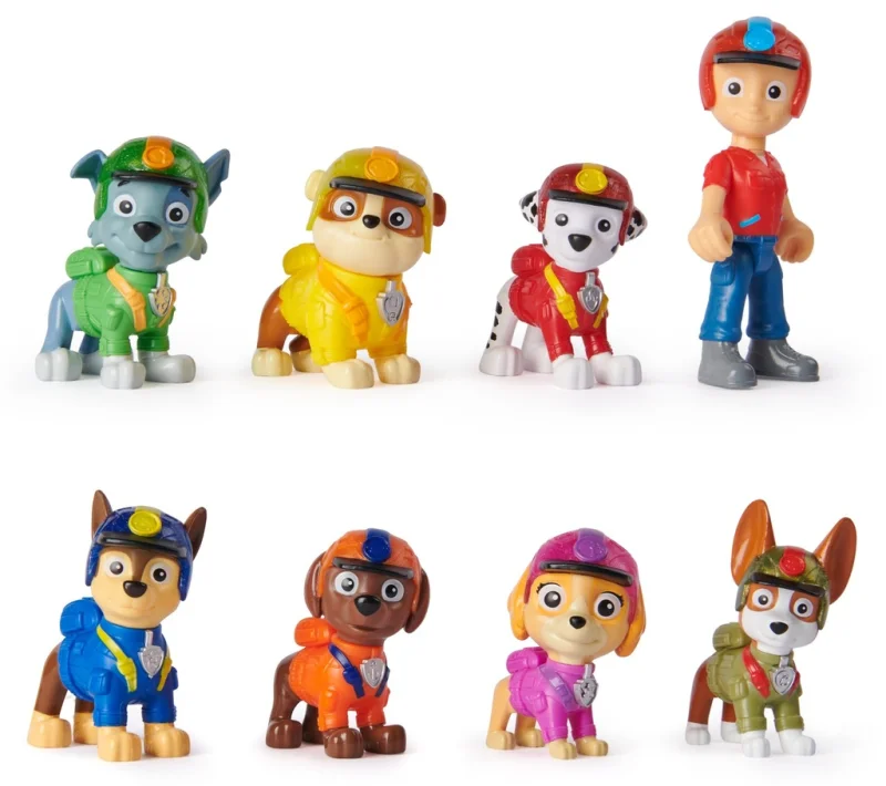 PSI PATROL JUNGLE PUPS DUŻY ZESTAW 8 FIGUREK RYDER + PIESKI