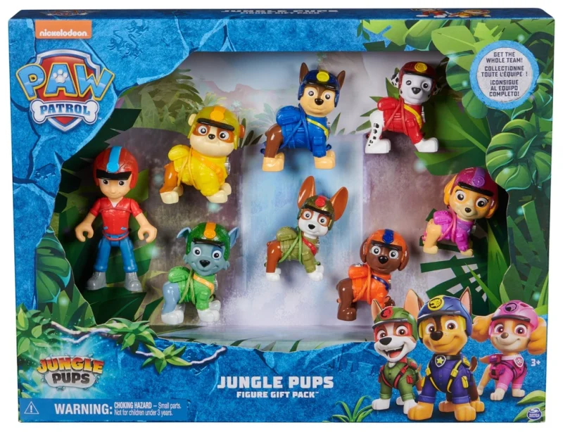 PSI PATROL JUNGLE PUPS DUŻY ZESTAW 8 FIGUREK RYDER + PIESKI