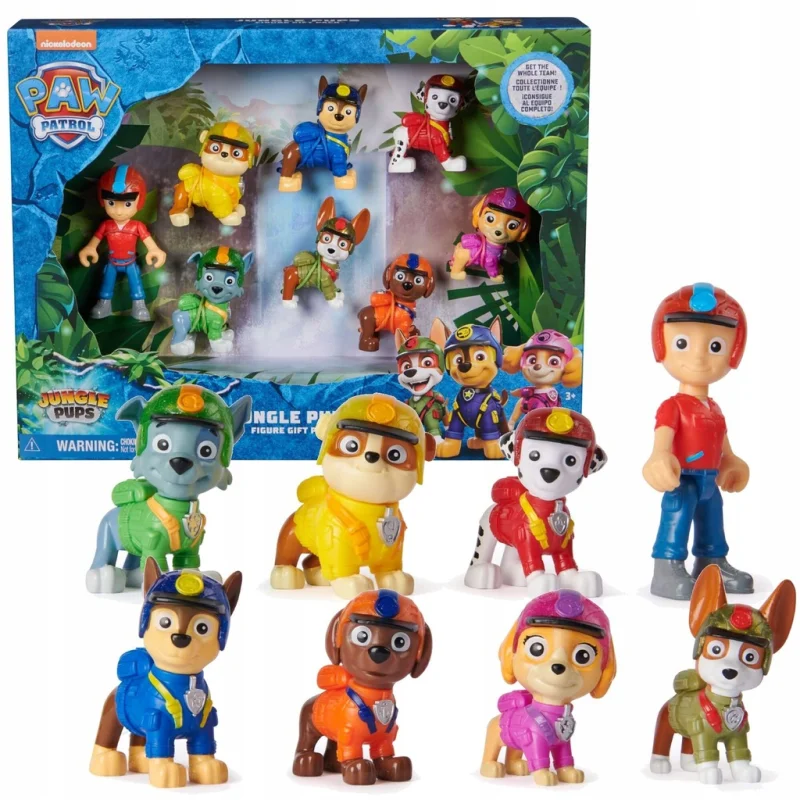 PSI PATROL JUNGLE PUPS DUŻY ZESTAW 8 FIGUREK RYDER + PIESKI