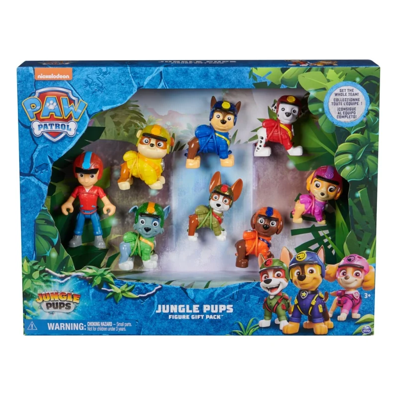 PSI PATROL JUNGLE PUPS DUŻY ZESTAW 8 FIGUREK RYDER + PIESKI