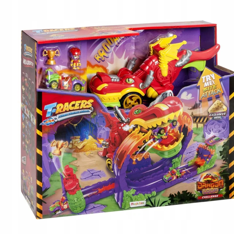 T-RACERS SMOCZA PĘTLA ZESTAW Z WYRZUTNIĄ DRAGON LOOP POJAZD I KIEROWCA TOR