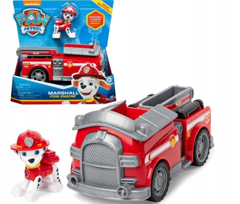 PSI PATROL MARSHALL FIGURKA PIESEK + POJAZD AUTO DUŻY WÓZ STRAŻACKI SPIN