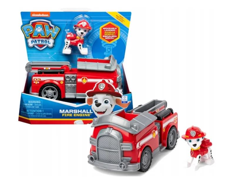PSI PATROL MARSHALL FIGURKA PIESEK + POJAZD AUTO DUŻY WÓZ STRAŻACKI SPIN