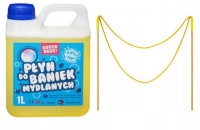 ZESTAW DO BANIEK MYDLANYCH PŁYN 1000 ML BAŃKI SŁUPSKIE 1L + SZNUREK PĘTELKA