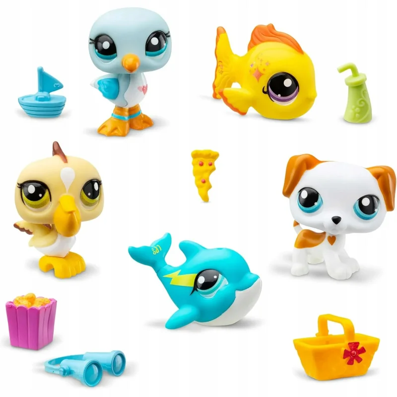 LITTLEST PET SHOP DUŻY ZESTAW FIGURKI + AKCESORIA HASBRO 5 x FIGURKA PLAŻA
