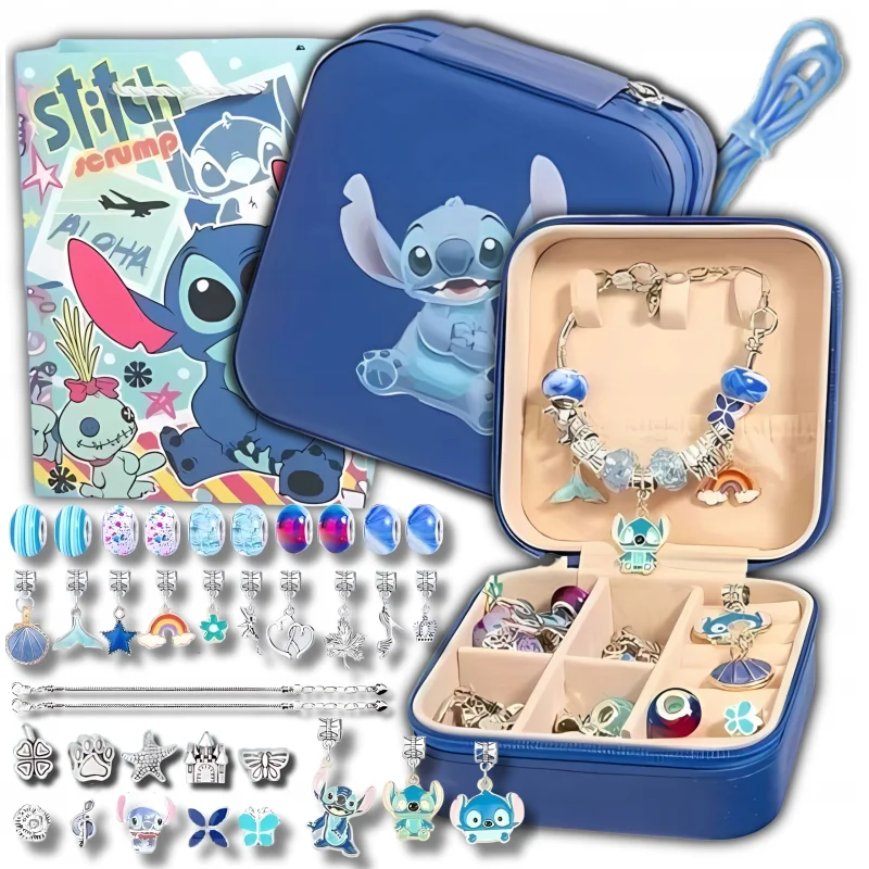STICH ZESTAW KORALIKÓW DO ROBIENIA BRANSOLETEK BIŻUTERII LILO STITCH CHARMS