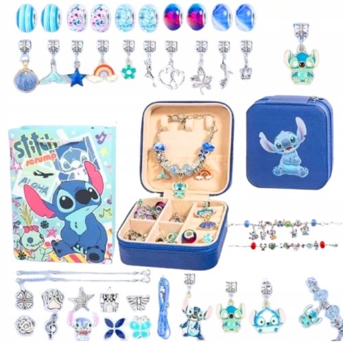 STICH ZESTAW KORALIKÓW DO ROBIENIA BRANSOLETEK BIŻUTERII LILO STITCH CHARMS