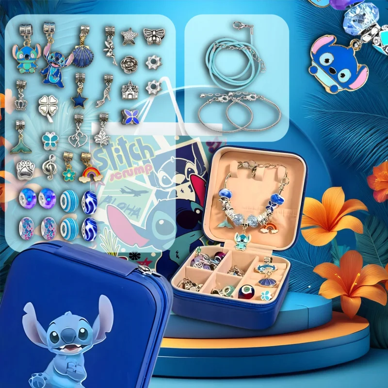 STICH ZESTAW KORALIKÓW DO ROBIENIA BRANSOLETEK BIŻUTERII LILO STITCH CHARMS