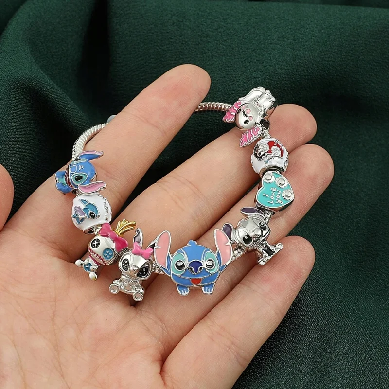 STICH ZESTAW KORALIKÓW DO ROBIENIA BRANSOLETEK BIŻUTERII LILO STITCH CHARMS