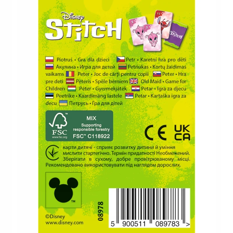 GRA PIOTRUŚ LILO I STITCH PIESKI GRA KARCIANA KARTY do gry TREFL BAJKA