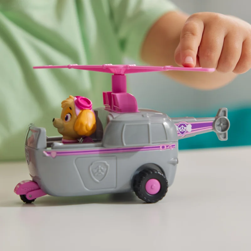 PSI PATROL POJAZD z FIGURKĄ SKYE HELIKOPTER I FIGURKA PIESEK
