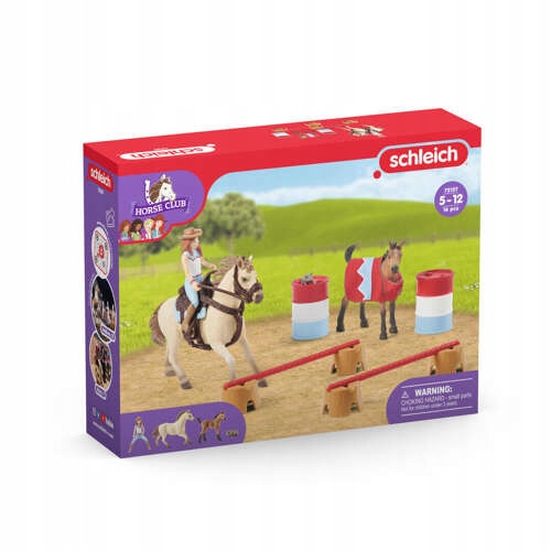 SCHLEICH HORSE CLUB PIERWSZE KROKI NA RANCZU 72157 FIGURKI KONIE PRZESZKODY