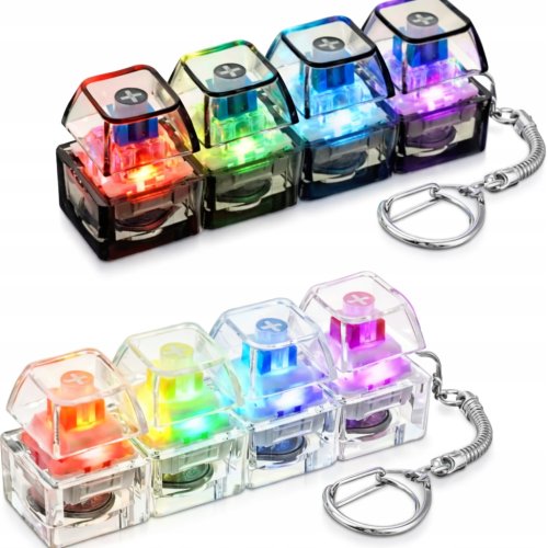 Klawiatura LED breloczek FIDGET 4 PRZYCISKI ŚWIECI KLIKACZ switch CLICKER