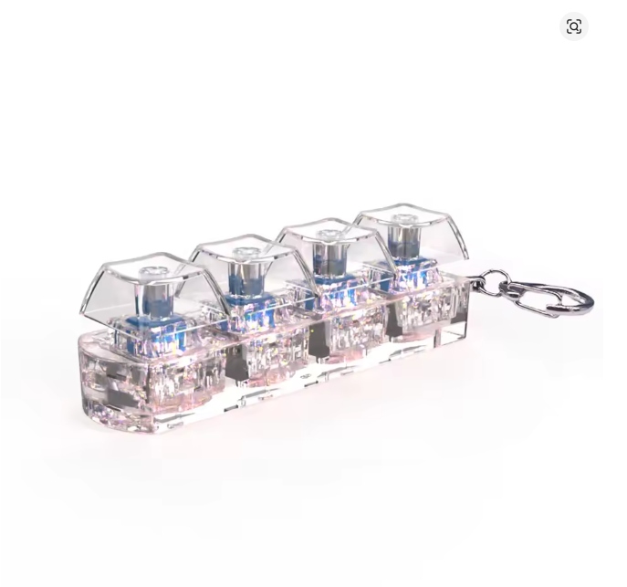 Klawiatura LED breloczek FIDGET 4 PRZYCISKI ŚWIECI KLIKACZ switch CLICKER