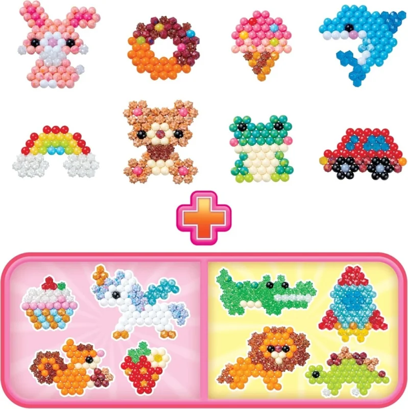 AQUABEADS ZESTAW KREATYWNY 900 KORALIKÓW + WALIZKA KORALIKI NA WODĘ LEW