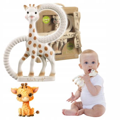Gryzak na ząbkowanie, sensoryczny Sophie La Girafe kauczuk beżowy ŻYRAFKA