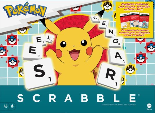 MATTEL SCRABBLE POKÉMON GRA PLANSZOWA RODZINNA TOWARZYSKA ORYGINAŁ 2W1 PL