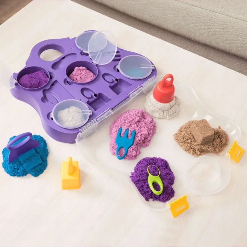 KINETIC SAND PIASEK KINETYCZNY PIASKOLINA FOREMKI 5 KOLORÓW DUŻA WALIZKA