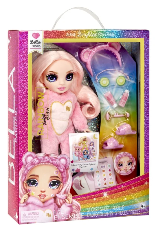 RAINBOW HIGH JUNIOR PJ ZESTAW PIŻAMA PARTY FASHION LALKA BELLA PARKER 30 cm