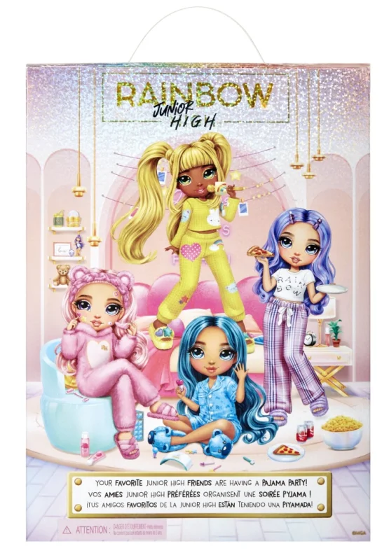 RAINBOW HIGH JUNIOR PJ ZESTAW PIŻAMA PARTY FASHION LALKA BELLA PARKER 30 cm