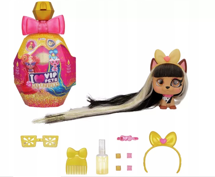 VIP PETS CELEBRIPETS PIESKI DO CZESANIA STYLIZACJI NIESPODZIANKI +AKCESORIA