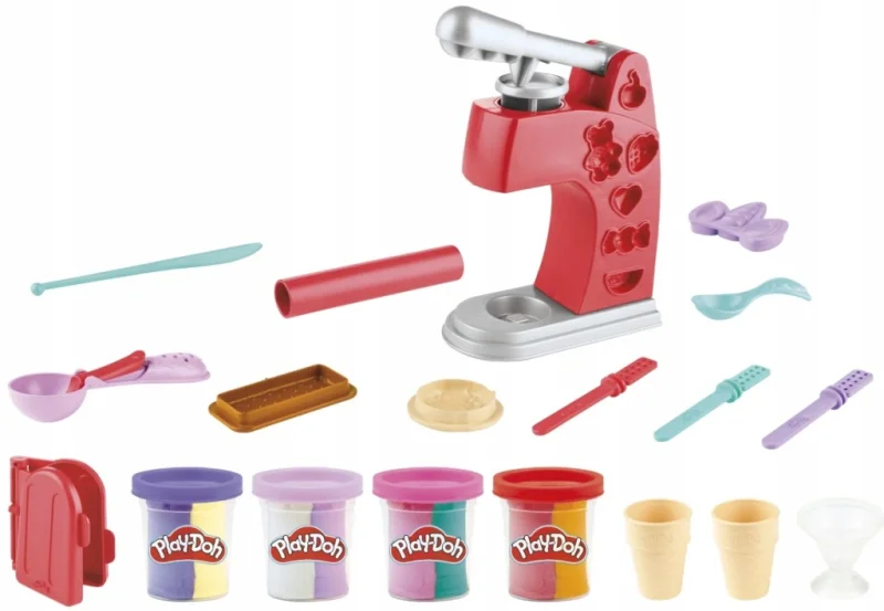 PLAY DOH CIASTOLINA MAGICZNA LODZIARNIA JEDNOROŻCA 4 TUBY TĘCZOWE LODY