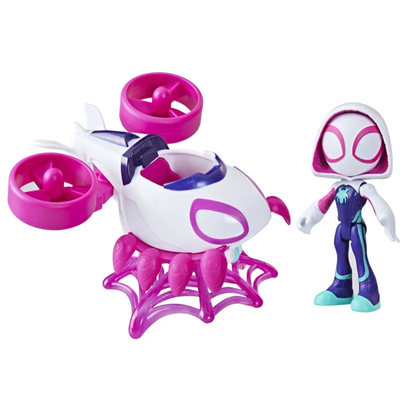 HASBRO ZESTAW SPIDEY Amazing Friends GHOST SPIDER HELIKOPTER FIGURKA POJAZD