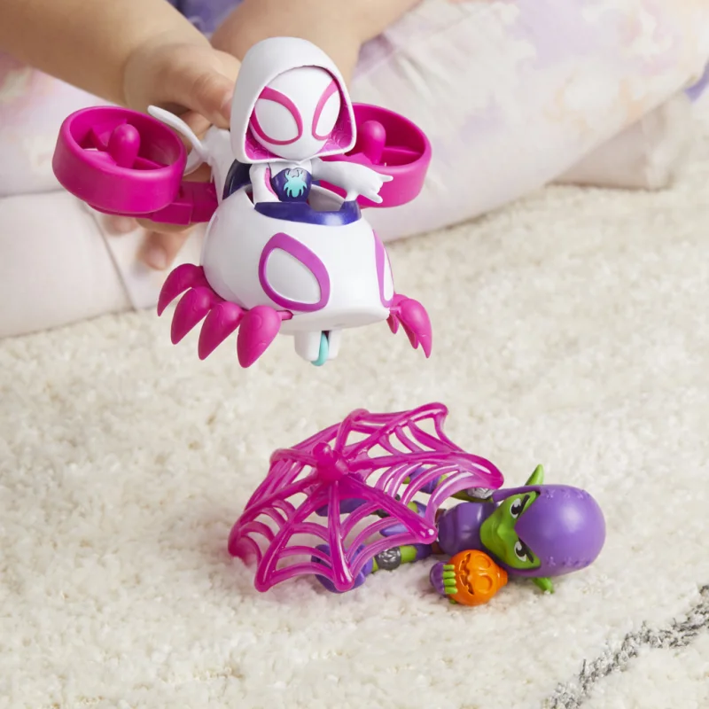 HASBRO ZESTAW SPIDEY Amazing Friends GHOST SPIDER HELIKOPTER FIGURKA POJAZD