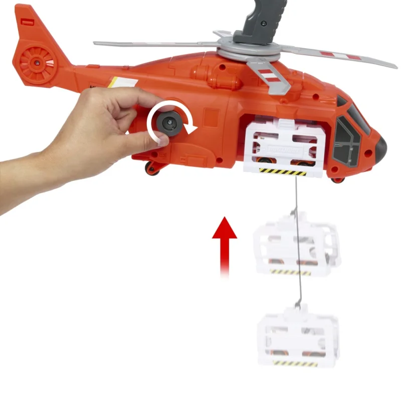 MATCHBOX HELIKOPTER RATUNKOWY WCIĄGARKA RUCHOME ŚMIGŁO + AMBULANS 2w1HXM74