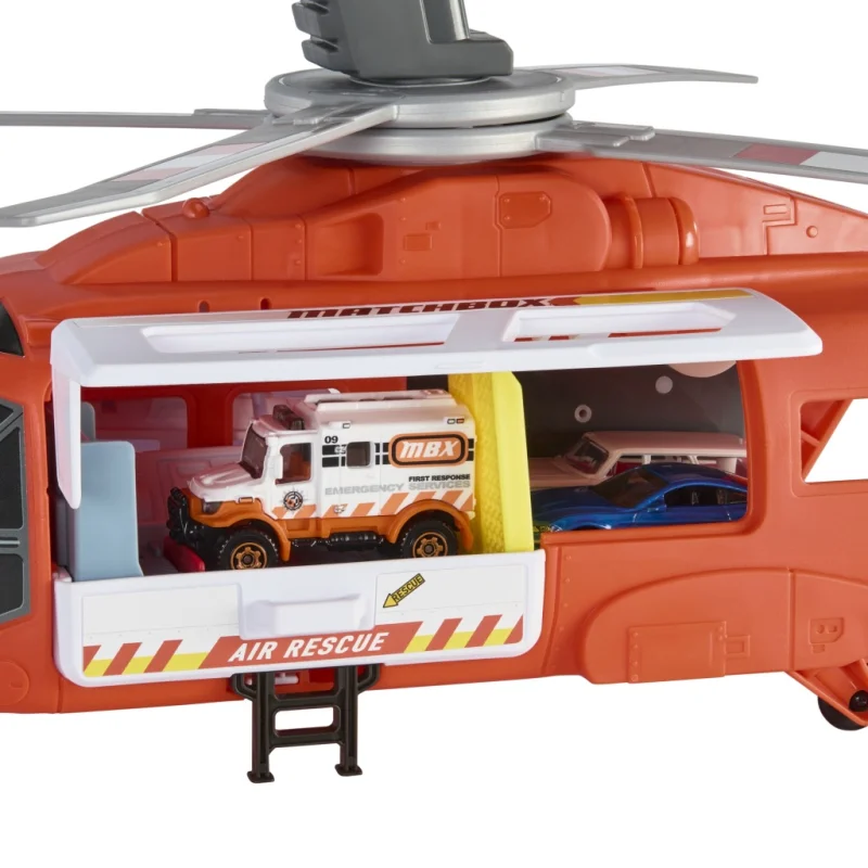 MATCHBOX HELIKOPTER RATUNKOWY WCIĄGARKA RUCHOME ŚMIGŁO + AMBULANS 2w1HXM74