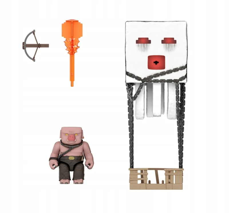 MATTEL MINECRAFT MOVIE PIGLIN + GHAST DUŻY ZESTAW 2x FIGURKA