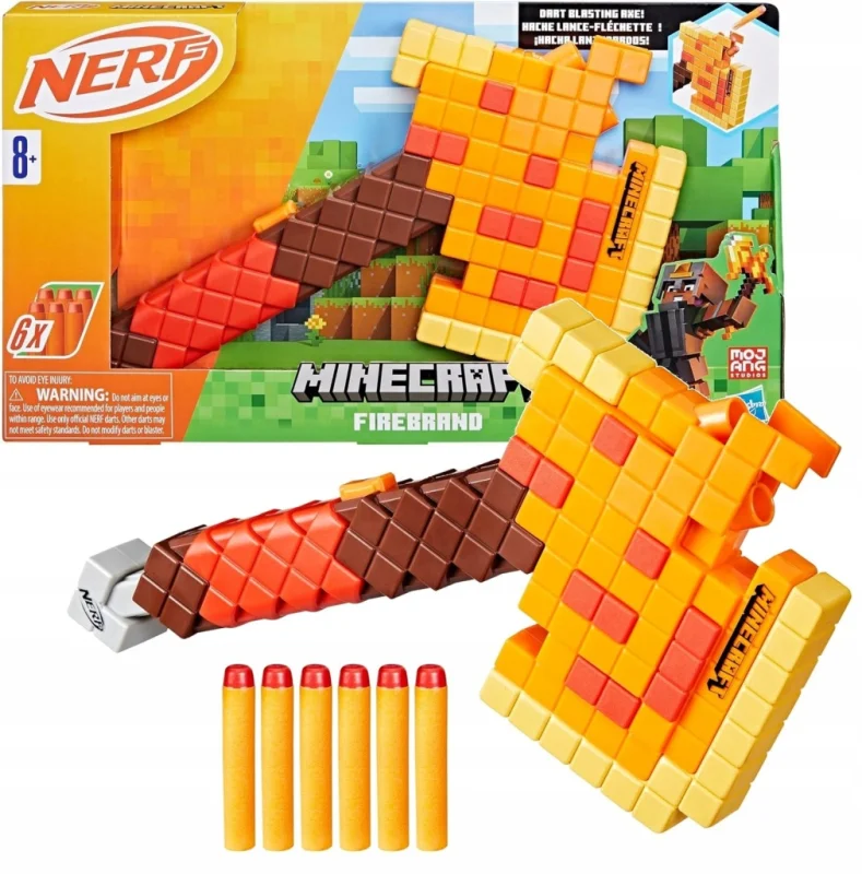 HASBRO NERF Wyrzutnia Minecraft Firebrand Topór + strzałki F8953 Siekiera