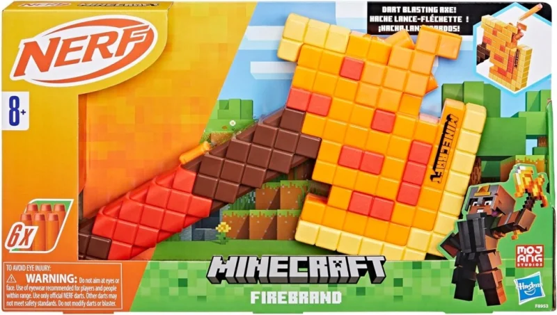 HASBRO NERF Wyrzutnia Minecraft Firebrand Topór + strzałki F8953 Siekiera