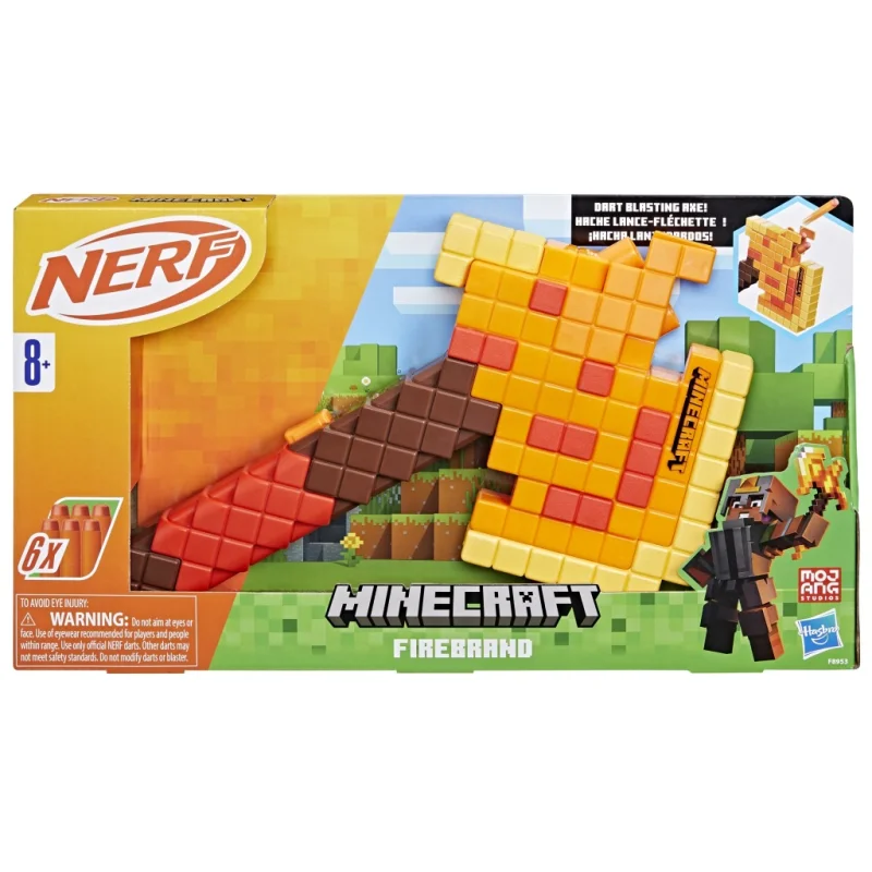 HASBRO NERF Wyrzutnia Minecraft Firebrand Topór + strzałki F8953 Siekiera