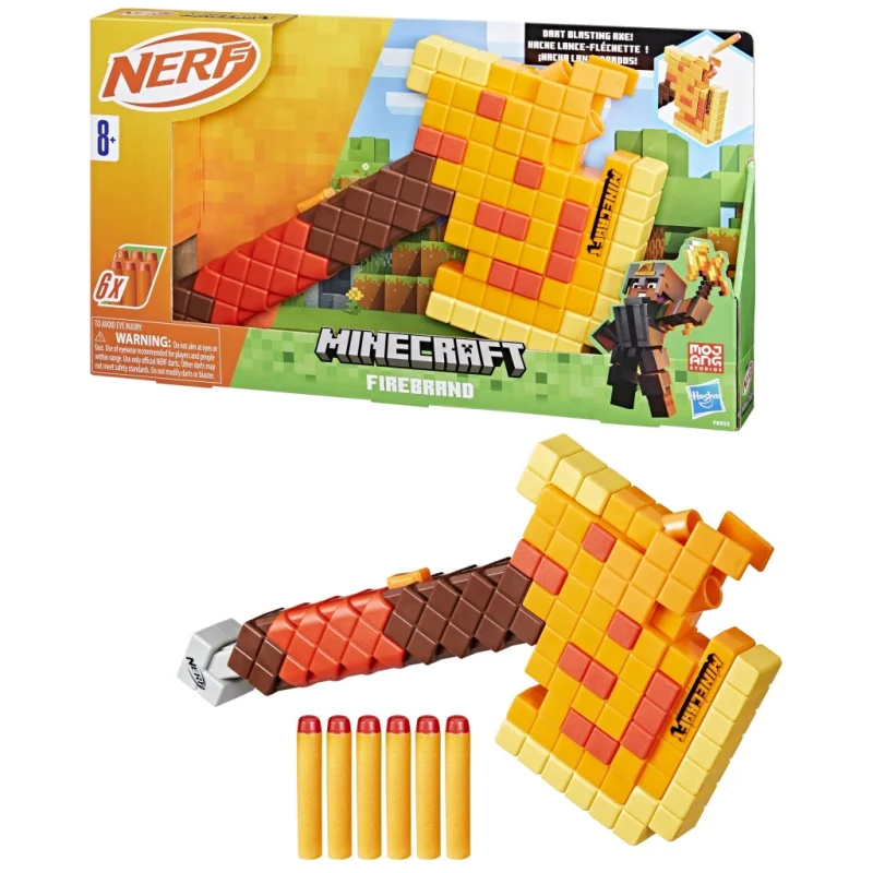 HASBRO NERF Wyrzutnia Minecraft Firebrand Topór + strzałki F8953 Siekiera