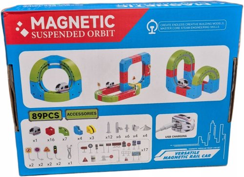 TOR KLOCKI MAGNETYCZNE DUŻA Kolejka Elektryczna Grawitacyjna POCIĄG 89el XL