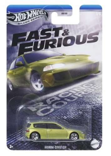 Hot Wheels Szybcy&Wściekli auto Honda Civic EG Silver Series FAST FURIOUS
