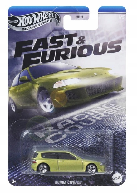 Hot Wheels Szybcy&Wściekli auto Honda Civic EG Silver Series FAST FURIOUS
