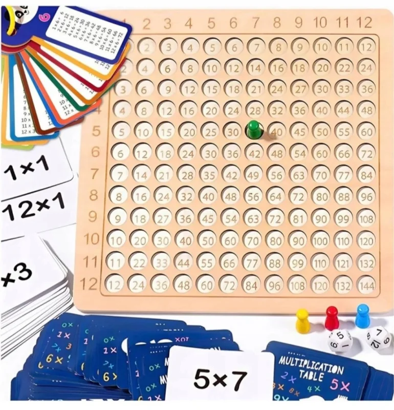 TABLICZKA MNOŻENIA MATEMATYKA GRA PLANSZOWA DO NAUKI LICZENIA EDUKACJA 2w1