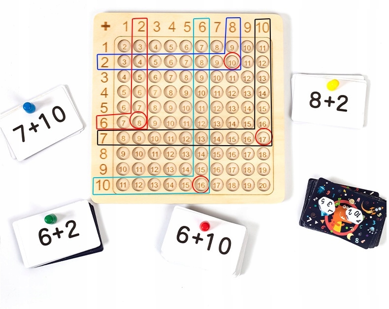 TABLICZKA MNOŻENIA MATEMATYKA GRA PLANSZOWA DO NAUKI LICZENIA EDUKACJA 2w1