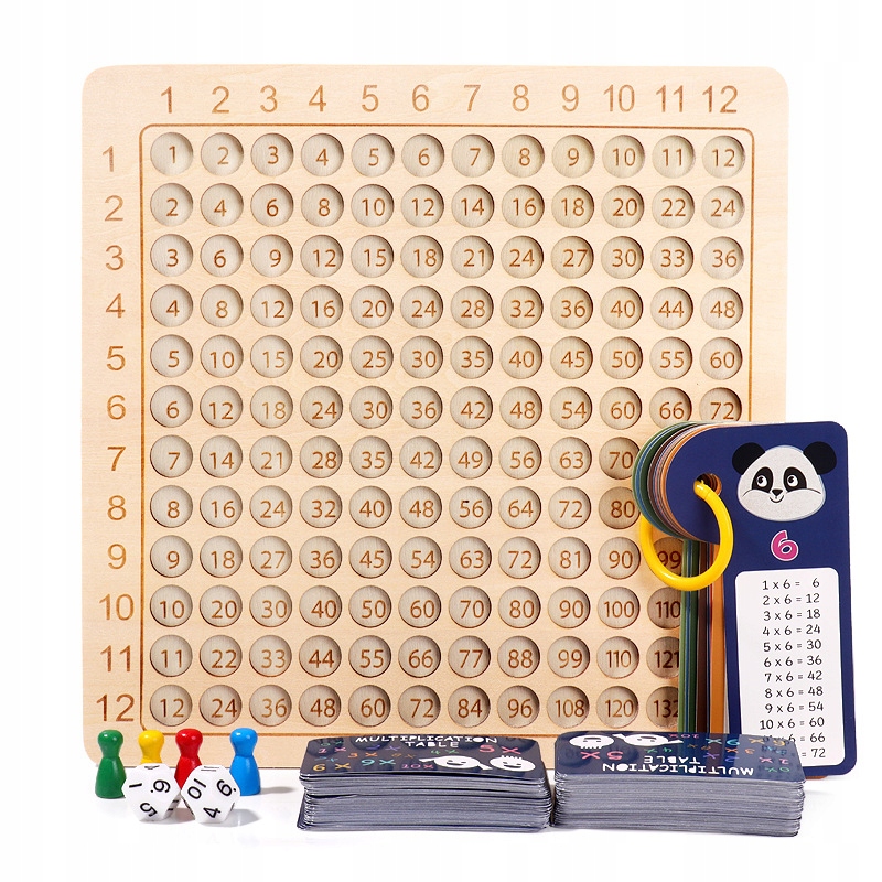 TABLICZKA MNOŻENIA MATEMATYKA GRA PLANSZOWA DO NAUKI LICZENIA EDUKACJA 2w1