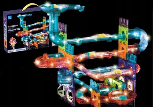 Klocki magnetyczne Pegaz Toys Zestaw Klocków Magnetycznych Tor Kulkowy 111