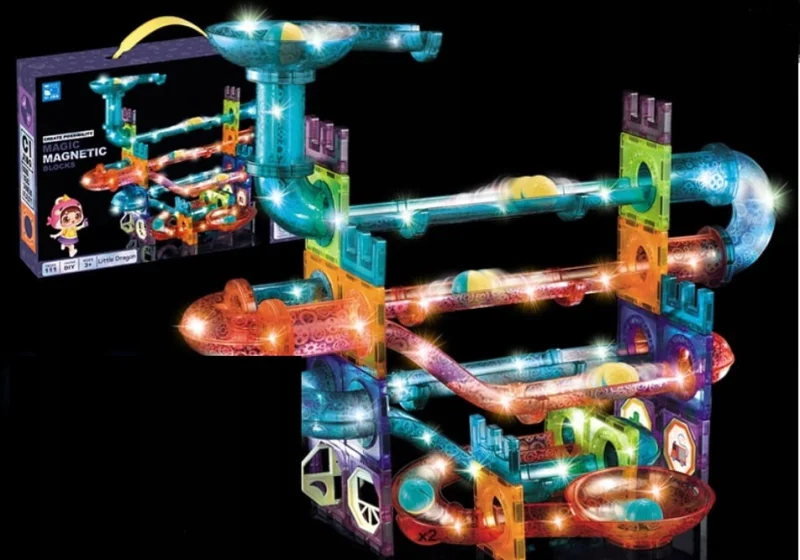 Klocki magnetyczne Pegaz Toys Zestaw Klocków Magnetycznych Tor Kulkowy 111