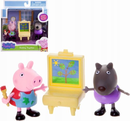 ŚWINKA PEPPA + PIES DANNY ZESTAW 2 Figurek 6cm KLASA MALARSKA AKCESORIA