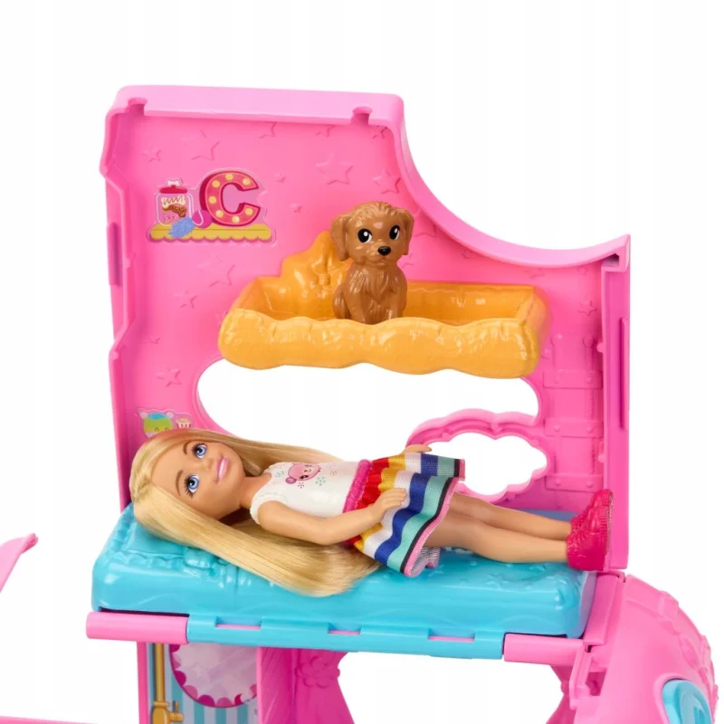 BARBIE LALKA CHELSEA RÓŻOWY KAMPER AUTO ZABAWKA DLA DZIEWCZYNKI HNH90