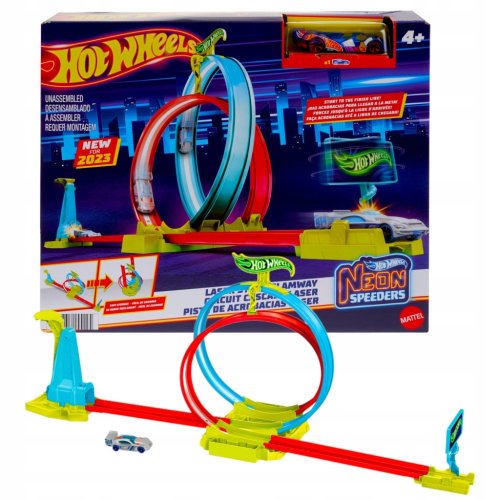 Hot Wheels Neon Speeders Zestaw Tor Neonowa Pętla z Samochodzikiem MATTEL